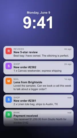 Notification video maker AI video template preview